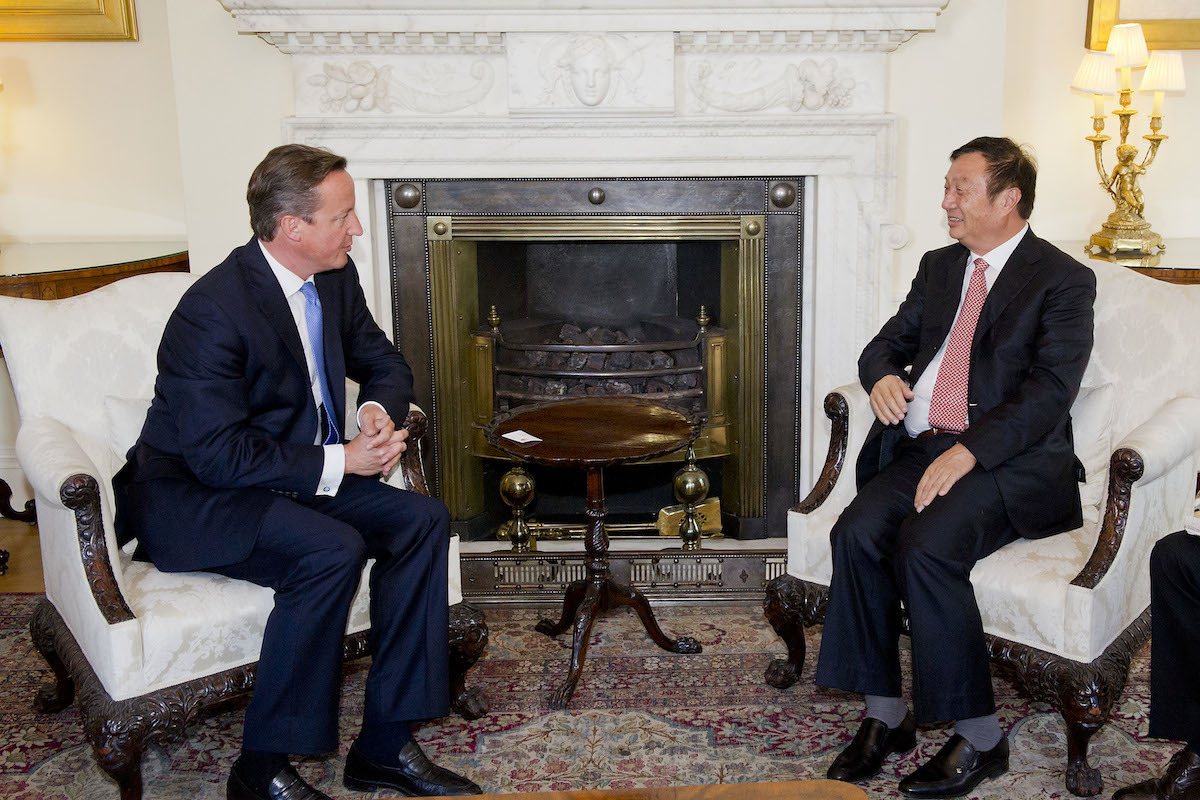 Huawei's CEO and founder, Mr. Ren, meets the Prime Minister, David Cameron at Number 10 Downing Street.  London - 11 September 2012